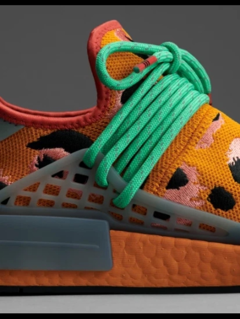 NEW Adidas Pharrell Williams x Hu NMD Animal Print GZ4439 - Orange (Men’s 11) - Picture 3 of 3
